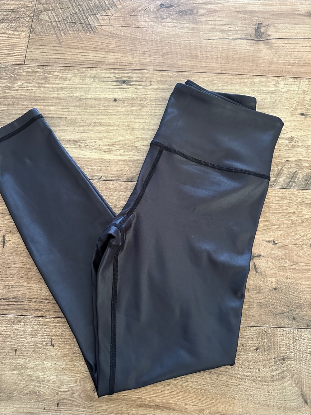 Zyia Black Faux-Leather Leggings